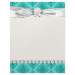 two tone tiffany blue aqua diamond damask custom letterhead