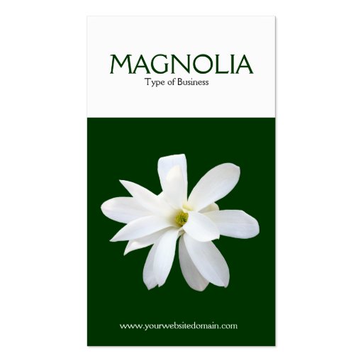 Two Tone Vertical Magnolia Business Card Templates (front side)