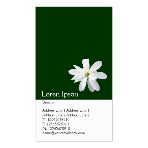Two Tone Vertical Magnolia Business Card Templates (back side)