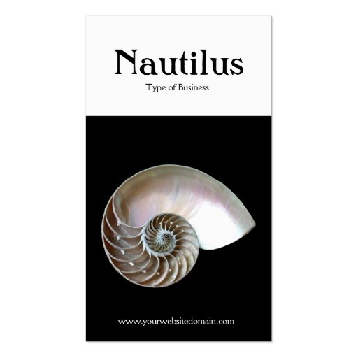 Two Tone Vertical (Nautilus Shell) Business Card Template (front side)