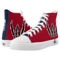 Two-Tone Wildcats or Bobcats Basketball Player Printed Shoes