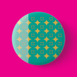 Two Toned Green with Gold Stars Pinback Buttons