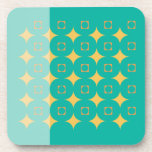 Two Toned Green with Gold Stars Drink Coaster