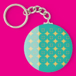 Two Toned Green with Gold Stars Keychain