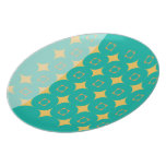 Two Toned Green with Gold Stars Dinner Plate
