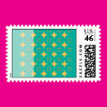 Two Toned Green with Gold Stars Postage Stamps