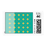 Two Toned Green with Gold Stars Postage Stamps