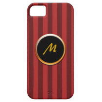 Two-Toned Red Stripe Monogram Cover for iPhone 5 iPhone 5 Cover