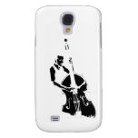Two Toned Upright Bass Player Outline BW Samsung Galaxy S4 Case