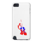 Two Toned Upright Bass Player Outline Red Blue iPod Touch 5G Cases