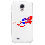 Two Toned Upright Bass Player Outline Red Blue Galaxy S4 Covers