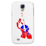 Two Toned Upright Bass Player Outline Red Blue Samsung Galaxy S4 Cases