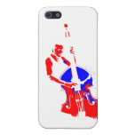 Two Toned Upright Bass Player Outline Red Blue Cover For iPhone 5