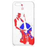 Two Toned Upright Bass Player Outline Red Blue iPhone 5C Covers