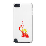 Two Toned Upright Bass Player Outline Red yellow iPod Touch 5G Cases