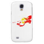 Two Toned Upright Bass Player Outline Red yellow Galaxy S4 Covers