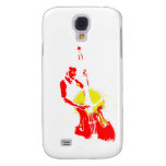 Two Toned Upright Bass Player Outline Red yellow Samsung Galaxy S4 Cover