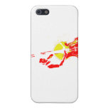 Two Toned Upright Bass Player Outline Red yellow iPhone 5 Case