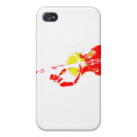 Two Toned Upright Bass Player Outline Red yellow iPhone 4 Covers