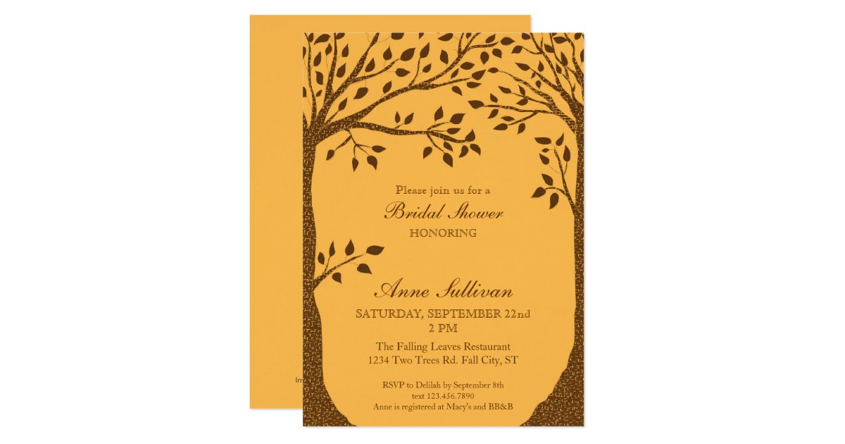Two Trees Bridal Shower Invitation Zazzle