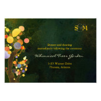Two Trees Monogram Wedding Reception Card (3.5x5)