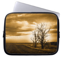 Two Trees Sepia Fields Laptop Netbook sleeve laptop sleeves