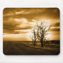 Two Trees Sepia Fields mousemat mousepads