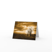 Two Trees Sepia Fields Note card cards