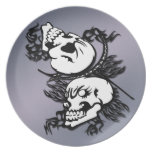 Two Tribal Skulls Plate