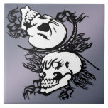 Two Tribal Skulls Tile/Trivet