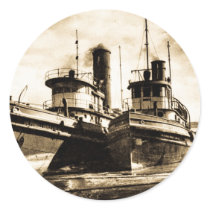 Two Tugs Round Sticker