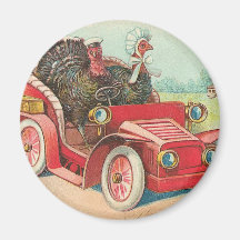 Two Turkey's Take a Drive Magnet