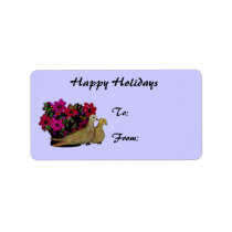 Two Turtle Doves Gift Tag Stickers Personalized Address Label