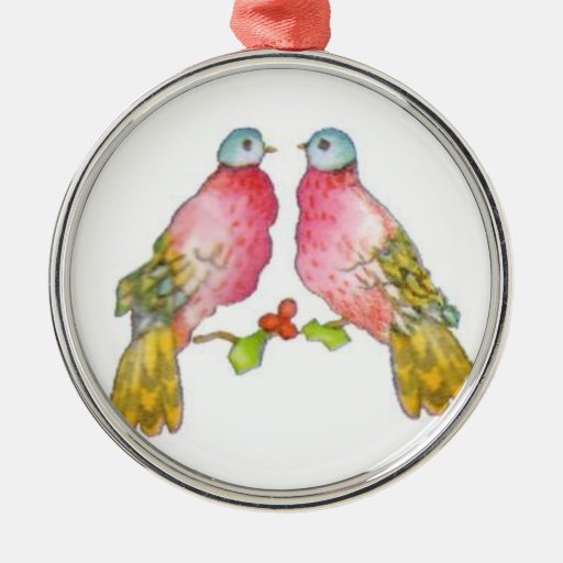two turtle doves round metal christmas ornament zazzle two turtle doves round metal christmas ornament zazzle