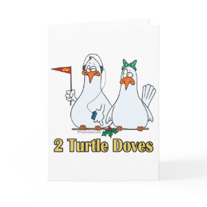 two turtle doves second 2nd day of christmas card