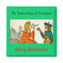 Two Turtledoves (Red Dress) magnets