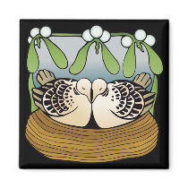 Two turtledoves refridgerator magnet