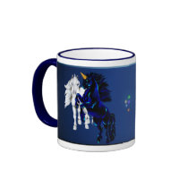 Two Unicorn Stallions plain_Mugs