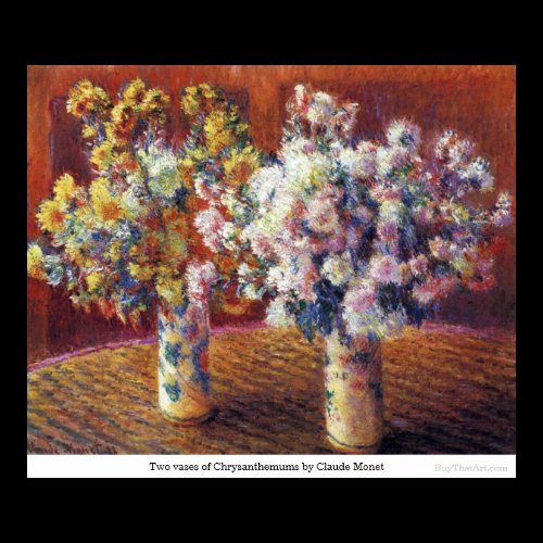 Two vases of Chrysanthemums by Claude Monet Poster