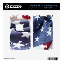 two views of the USA flag RAZR V3/V3c/V3m skin Motorola RAZR Skin
