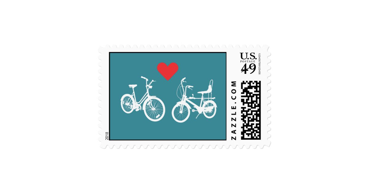 Two Vintage Bikes Postage Stamp Zazzle