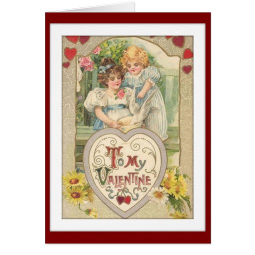 two-vintage-girls-best-friends-sisters-valentine-card-zazzle