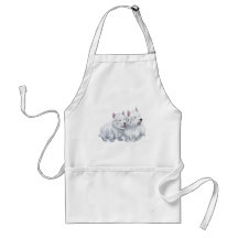 Two West Highland White Terriers Aprons