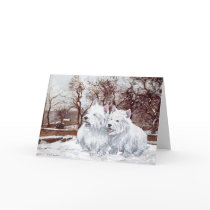 Two Westies in Wintertime cards