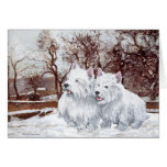 Two Westies in Wintertime cards