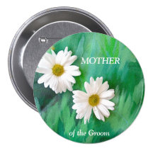 Two White Daisies Button