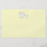 Two White Elephants on Cream. Cartoon. Custom Flyer