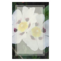 Two White Flowers Blank Stationery by wingedturtle Two White Flowers Blank Stationery