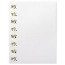 Two White Lilies and Buds Letterhead Template