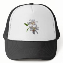 Two White Lilies Mesh Hats